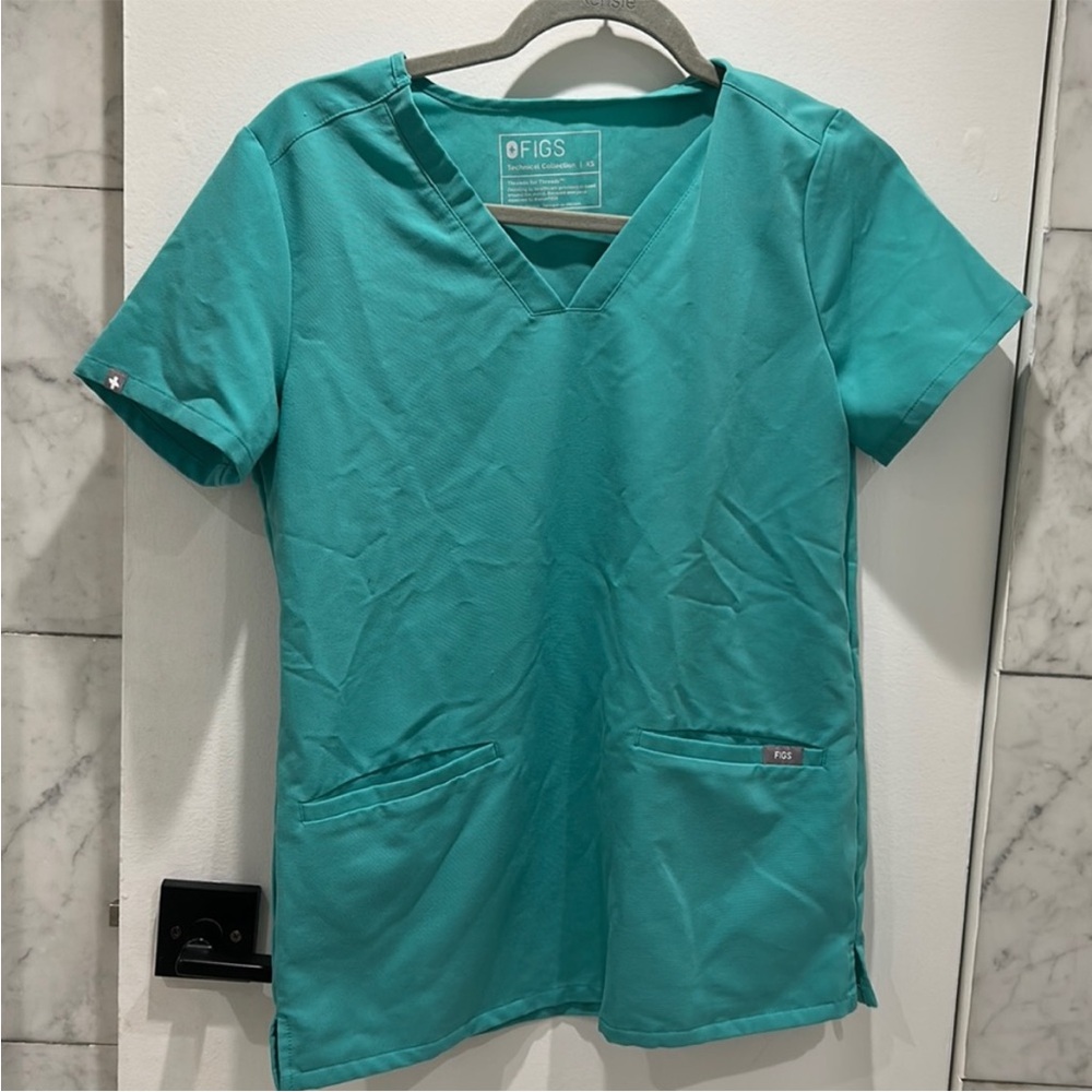 Figs top xs surgical green
